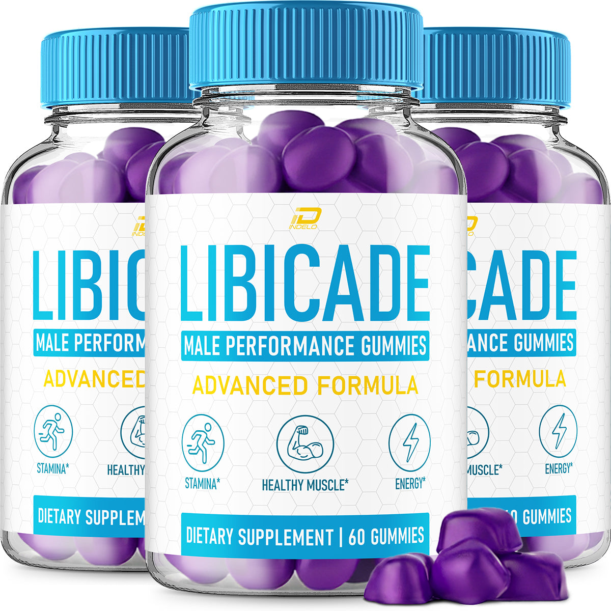 Libicade Gummies For Men – Male Health Support, Lasting Stamina, 60 Count, All Natural